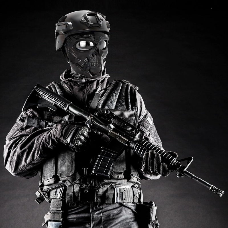 OQUQO Skull Face Mask Full Face, Motorcycle Mask, Airsoft Mask, Tactical Mask, Paintball Mask for Men Women - Image 3